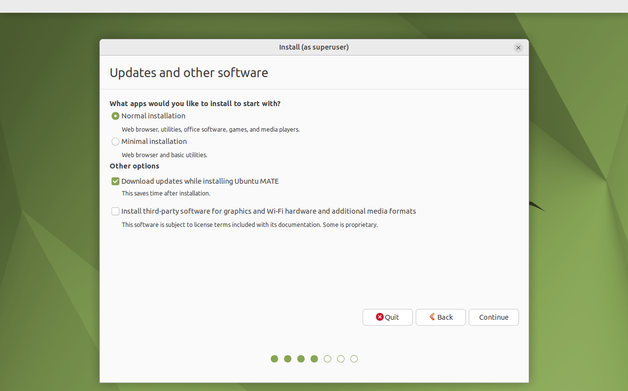 Update options